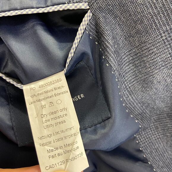 Tommy Hilfiger XL Men's 100% Wool Two Button Blazer Sport Suit Coat Blue - Picture 11 of 15